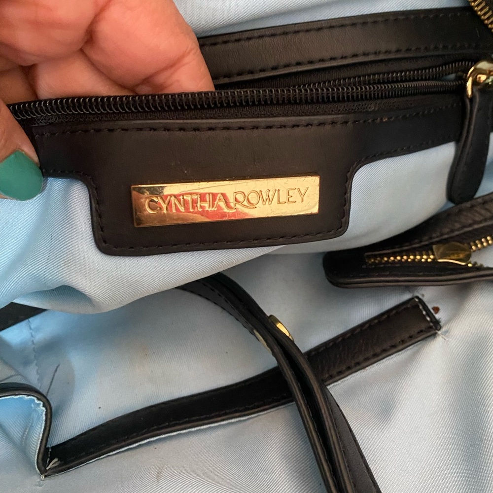 Cynthia Rowley Black and Light Blue Tote